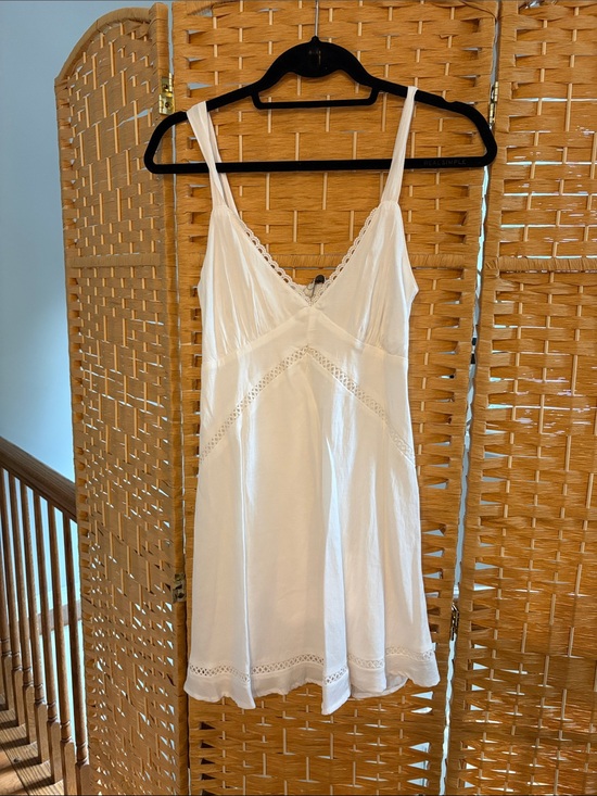 Speechless Other - Women's White Lace-Trim Dress